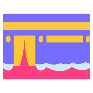 Kabah İslami grafik tasarım şablonu izole edilmiş Vektör