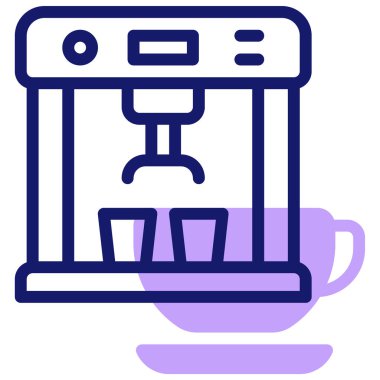 Kahve makinesi. Web simgesi basit illüstrasyon