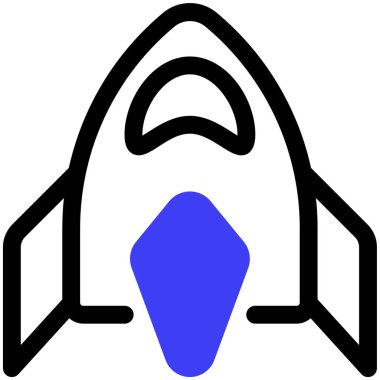 Roket. Web simgesi basit illüstrasyon