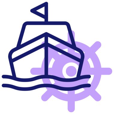 Gemi. Web simgesi basit illüstrasyon