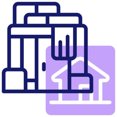 Bina. Web simgesi basit illüstrasyon