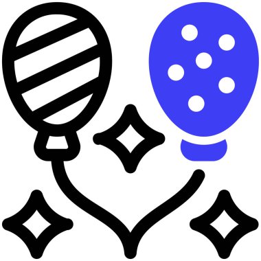 Balonlar. Web simgesi vektör illüstrasyonu