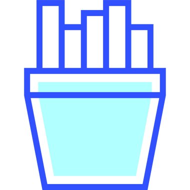 Patates kızartması simgesi, vektör çizimi basit tasarım