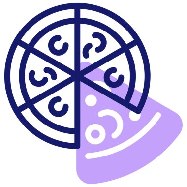 Pizza simgesi basit illüstrasyon