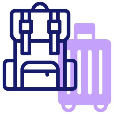 sırt çantası simgesi, vektör illüstrasyonu basit tasarım