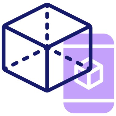 Küp. Web simgesi basit illüstrasyon