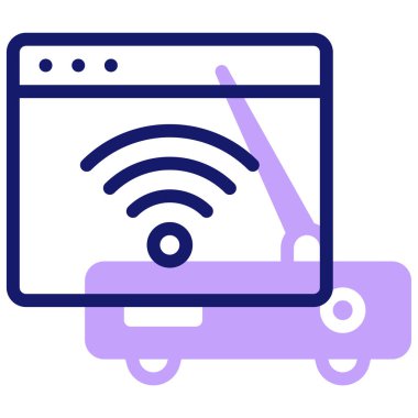 Kablosuz. Web simgesi basit illüstrasyon