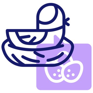 Kuş yuvası modern simgesi, vektör illüstrasyonu