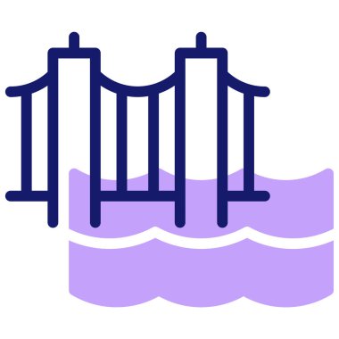 Köprü mimarisi web simgesi basit illüstrasyon 