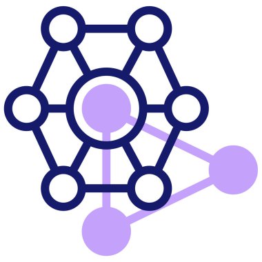 Bilgisayar ağı simgesi, vektör illüstrasyonu basit tasarım