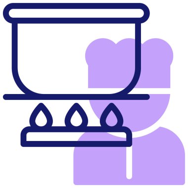 Yemek pişirmek. Web simgesi basit illüstrasyon