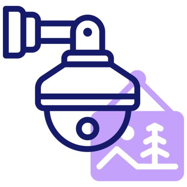 CCTV kamera simgesi, vektör illüstrasyonu basit tasarım