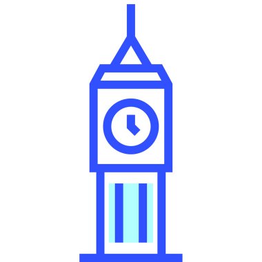 Big Ben modern simgesi, vektör illüstrasyonu