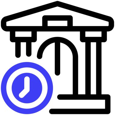 Müze binası Web simgesi basit illüstrasyon