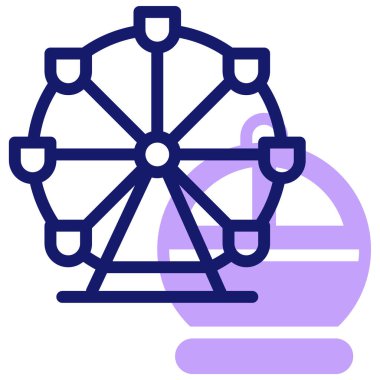 Dönme dolap simgesi, vektör çizimi basit tasarım