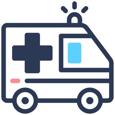 Ambulans. Web simgesi basit illüstrasyon 