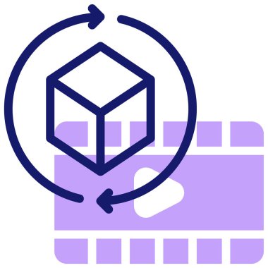 Animasyon modern simge, vektör illüstrasyonu