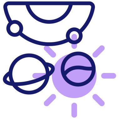 Güneş Sistemi. Web simgesi basit illüstrasyon 