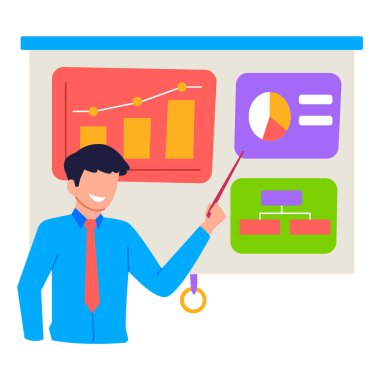 sunum web simgesi basit illüstrasyon