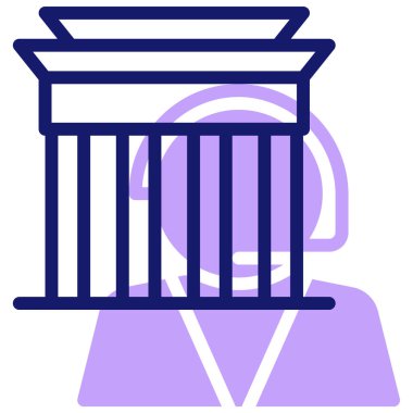 Müze binası Web simgesi basit illüstrasyon