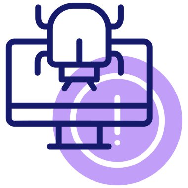 Kötü amaçlı yazılım. Web simgesi vektör illüstrasyonu