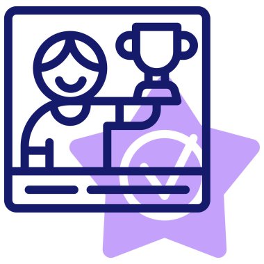 Başarı çizimi. Web simgesi, basit sanat