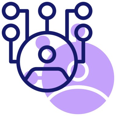 Bilgisayar ağı simgesi, vektör illüstrasyonu basit tasarım