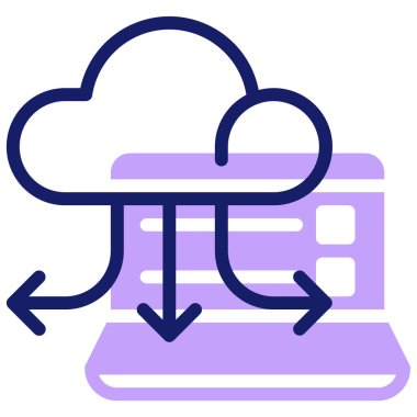 Bulut hesaplama simgesi, vektör illüstrasyonu basit tasarım