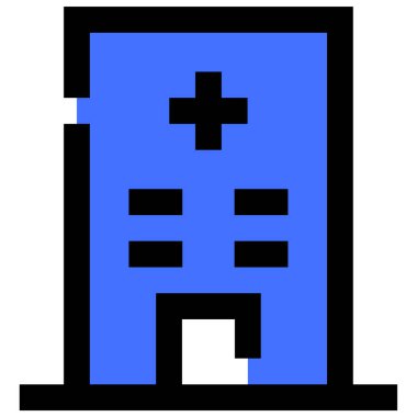 Hastane binası simgesi, vektör illüstrasyonu basit tasarım