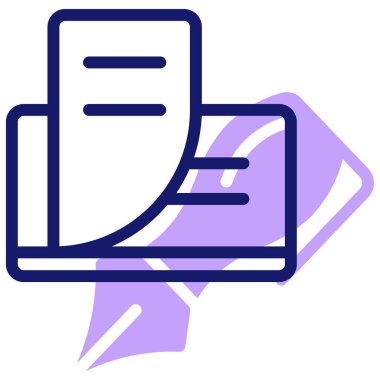 Çek simgesi, vektör illüstrasyonu basit tasarım