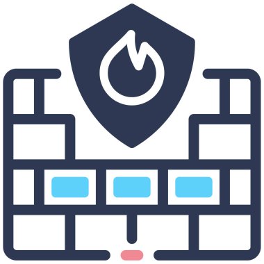  Güvenlik duvarı. Web simgesi basit illüstrasyon