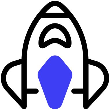 Roket. Web simgesi basit illüstrasyon