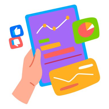 İstatistiksel web simgesi basit illüstrasyon