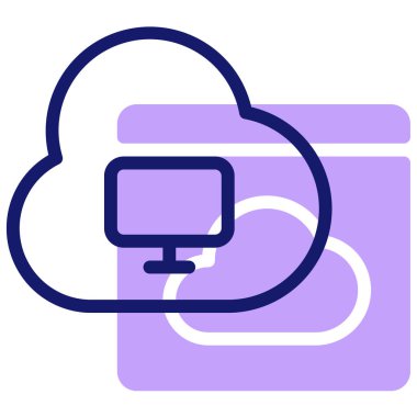 Bulut hesaplama simgesi, vektör illüstrasyonu basit tasarım