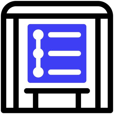 Otobüs Durağı modern simgesi, vektör illüstrasyonu