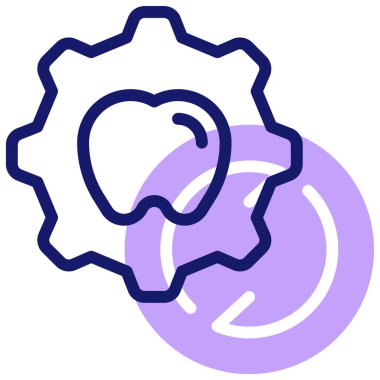 Diş bakımı vektörü glifleri düz simge