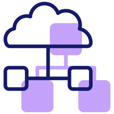Bulut hesaplama simgesi, vektör illüstrasyonu basit tasarım