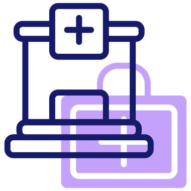 Hastane binası simgesi, vektör illüstrasyonu basit tasarım