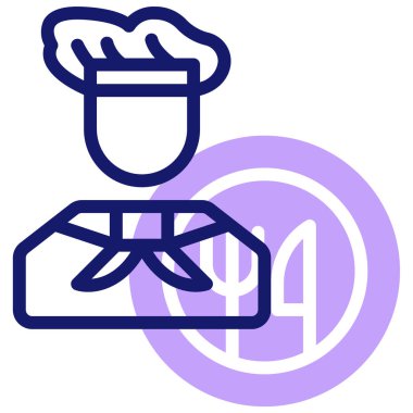 Şef. Web simgesi basit illüstrasyon