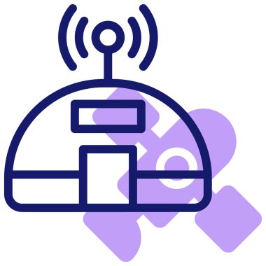 Uzay İstasyonu simgesi vektör illüstrasyonu