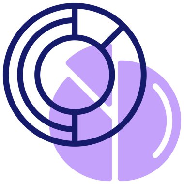 Pasta grafiğinin vektör çizimi modern simge