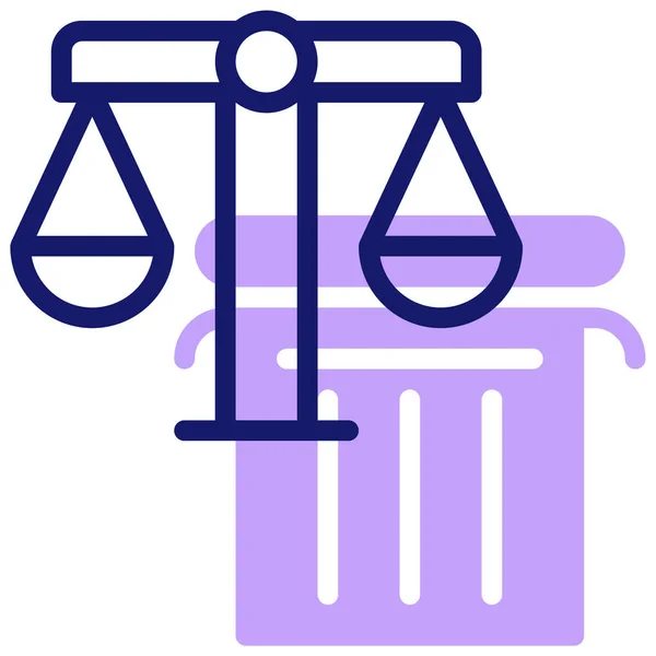 Hukuk Adalet Web Simgesi Basit Illüstrasyon — Stok Vektör