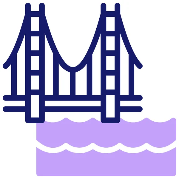 Иконка Веб Архитектуры Моста — стоковый вектор