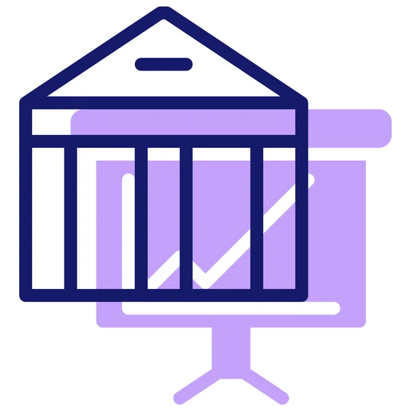 Icono Del Banco Ilustración Vectorial Diseño Simple — Vector de stock