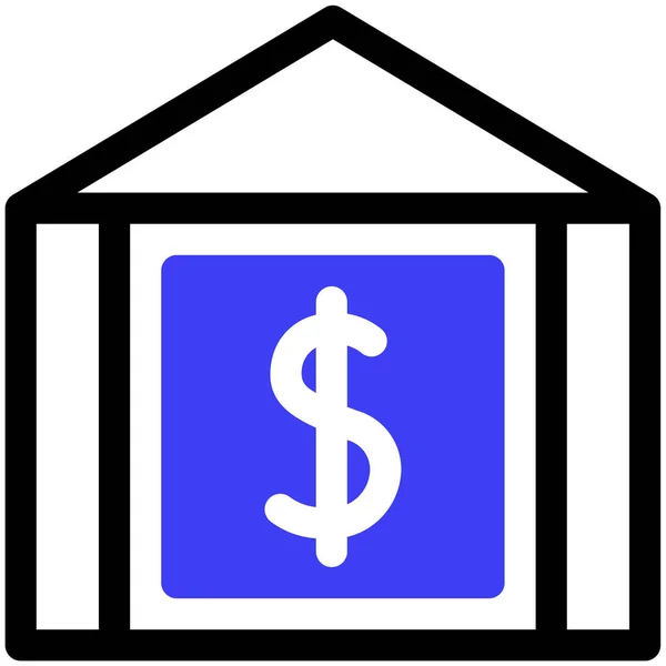 Ícone Banco Ilustração Vetorial Design Simples — Vetor de Stock