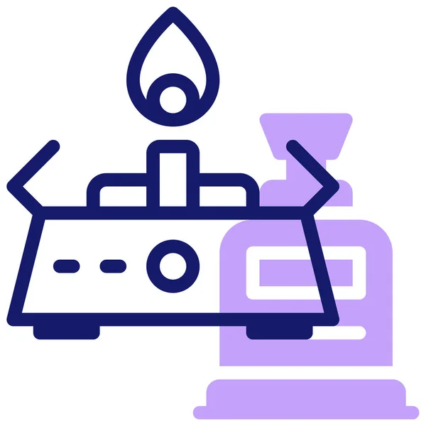 Icono Estufa Gas Ilustración Simple — Vector de stock