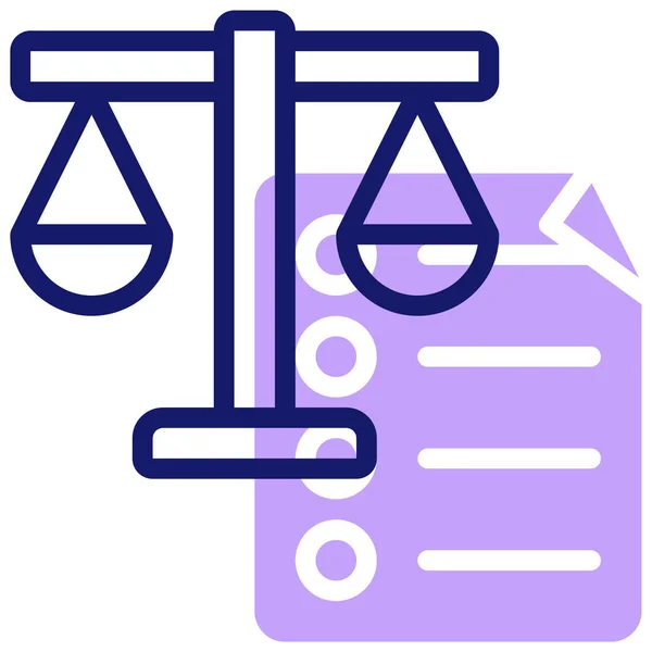 Recht Und Gerechtigkeit Web Ikone Einfache Illustration — Stockvektor