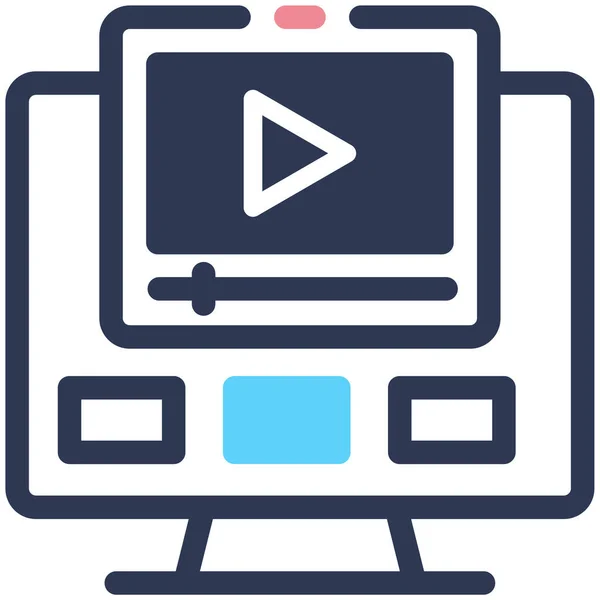 Ikona Video Přehrávače Vektorové Ilustrace Jednoduchý Design — Stockový vektor