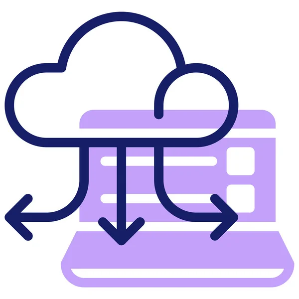 Icône Cloud Computing Illustration Vectorielle Design Simple — Image vectorielle