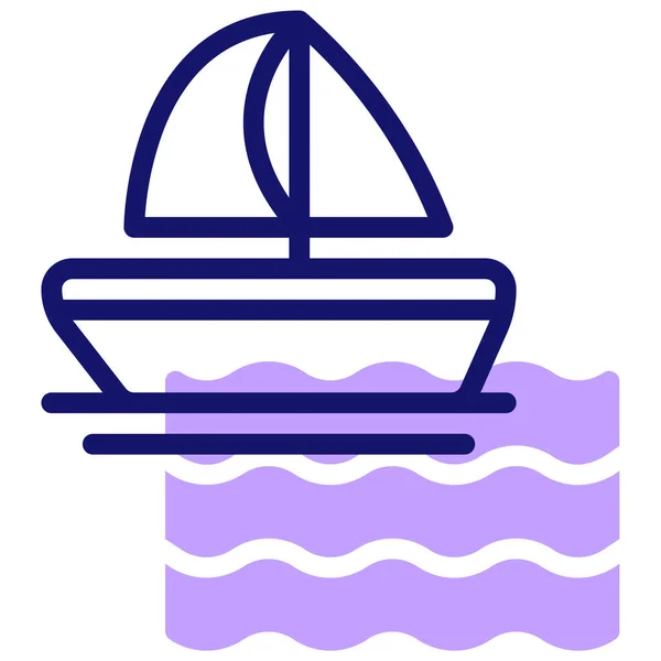 Segelbåt Ikon Vektor Illustration — Stock vektor